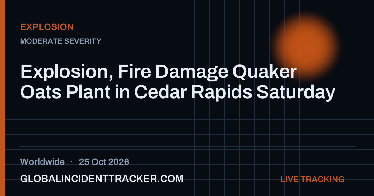 Explosion, Fire Damage Quaker Oats Plant in Cedar Rapids Saturday — 25 ...
