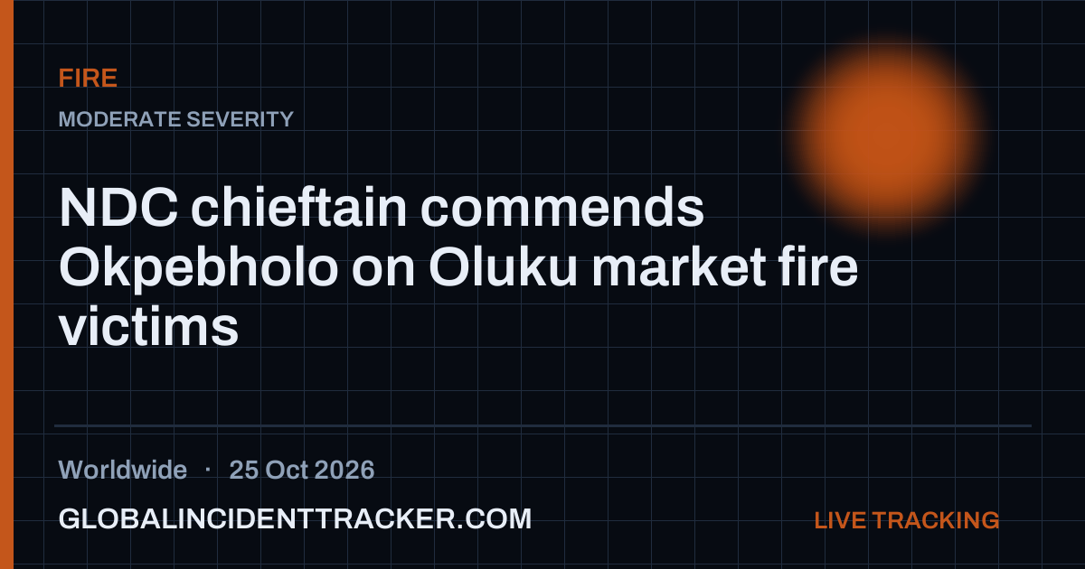 NDC chieftain commends Okpebholo on Oluku market fire victims — 25 ...