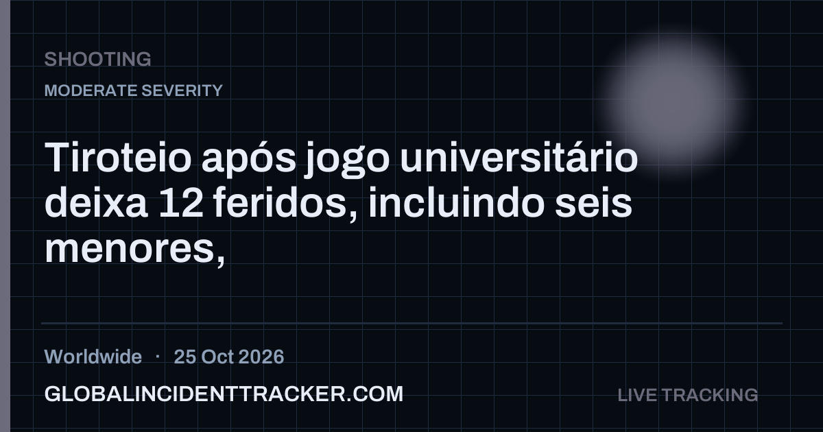 Shooting incident in worldwide on 25 October 2026 — Global Incident Tracker report card