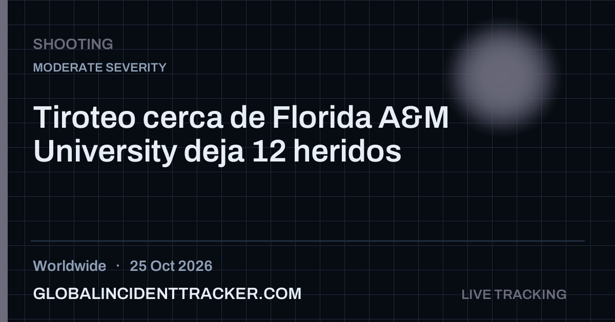 Shooting incident in worldwide on 25 October 2026 — Global Incident Tracker report card