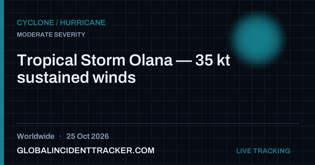 Cyclone / Hurricane incident in worldwide on 25 October 2026 — Global Incident Tracker report card