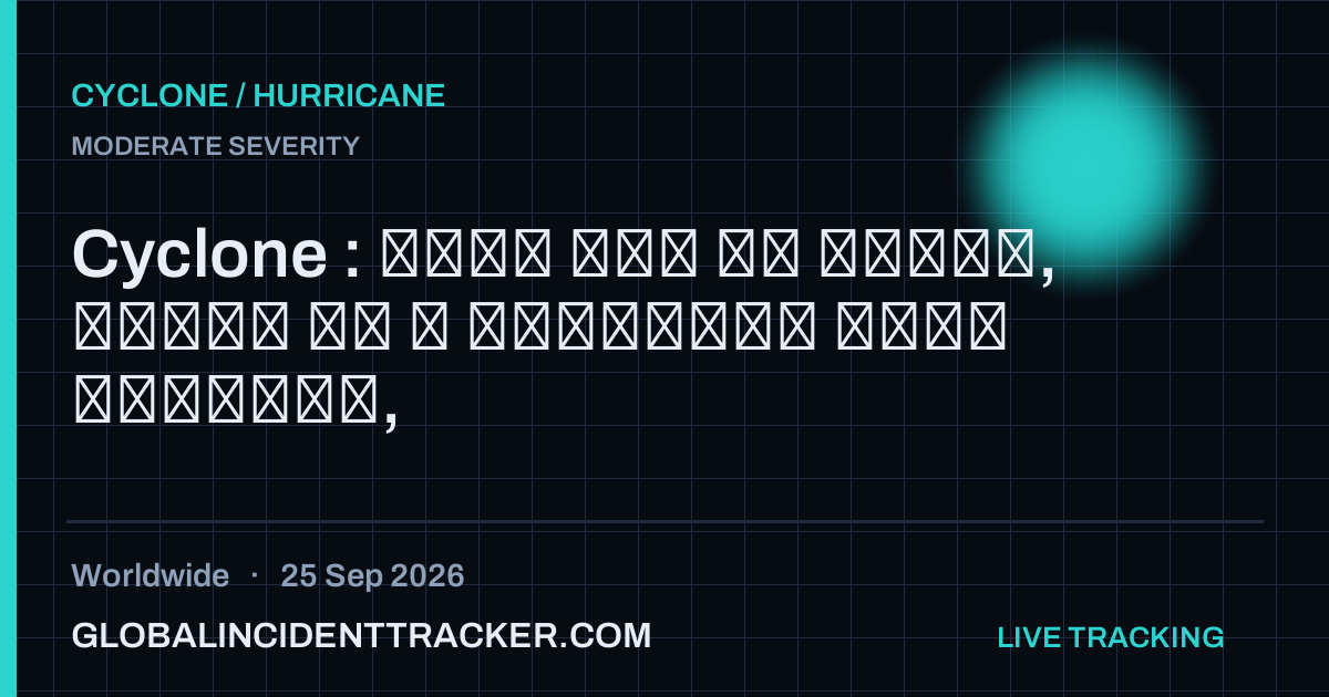 Cyclone / Hurricane incident in worldwide on 25 September 2026 — Global Incident Tracker report card