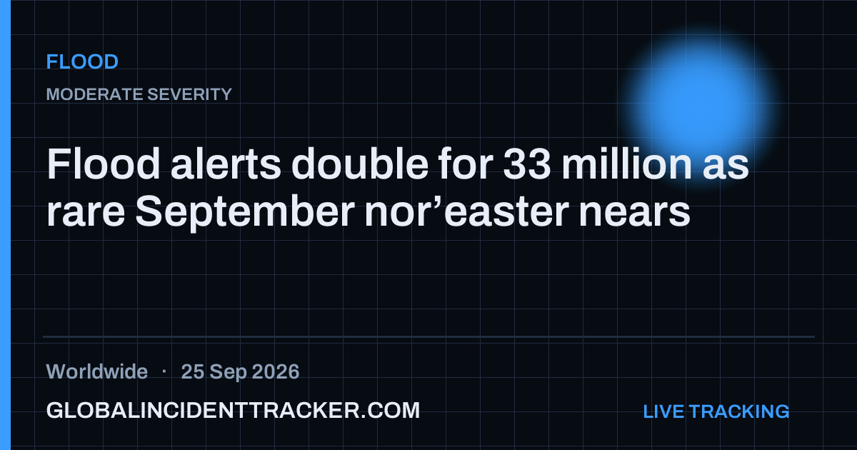 Flood incident in worldwide on 25 September 2026 — Global Incident Tracker report card