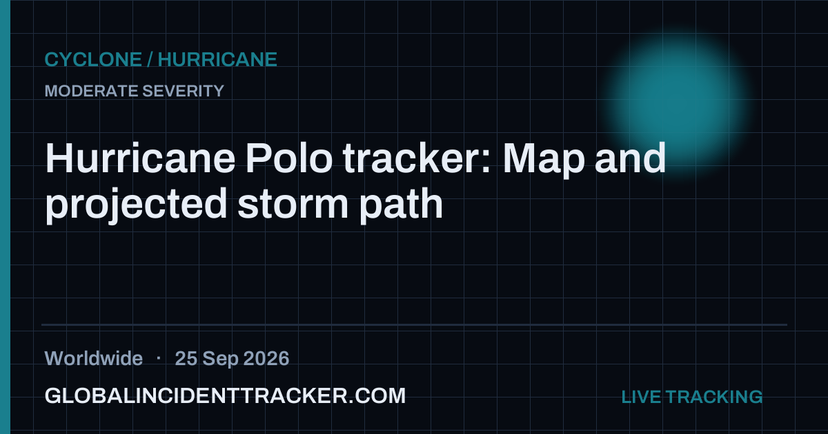 Hurricane Polo tracker: Map and projected storm path — 25 September 2026