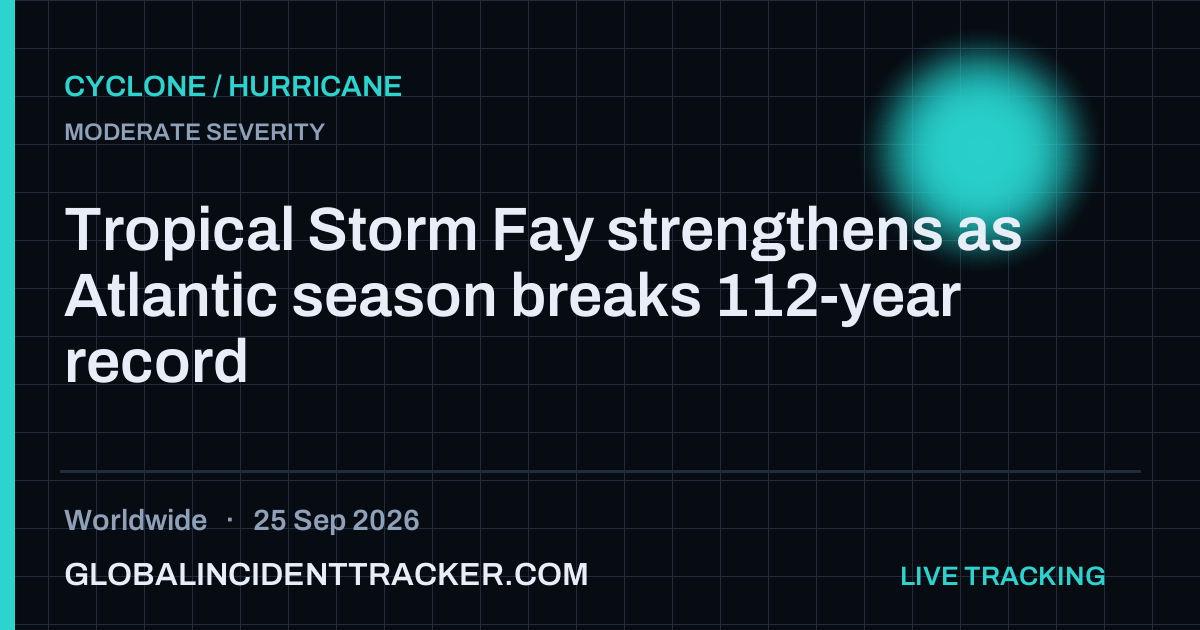 Cyclone / Hurricane incident in worldwide on 25 September 2026 — Global Incident Tracker report card