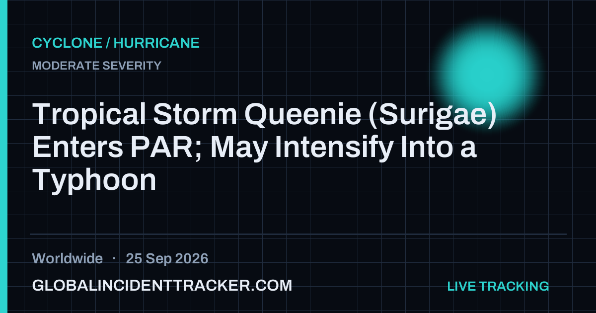 Cyclone / Hurricane incident in worldwide on 25 September 2026 — Global Incident Tracker report card