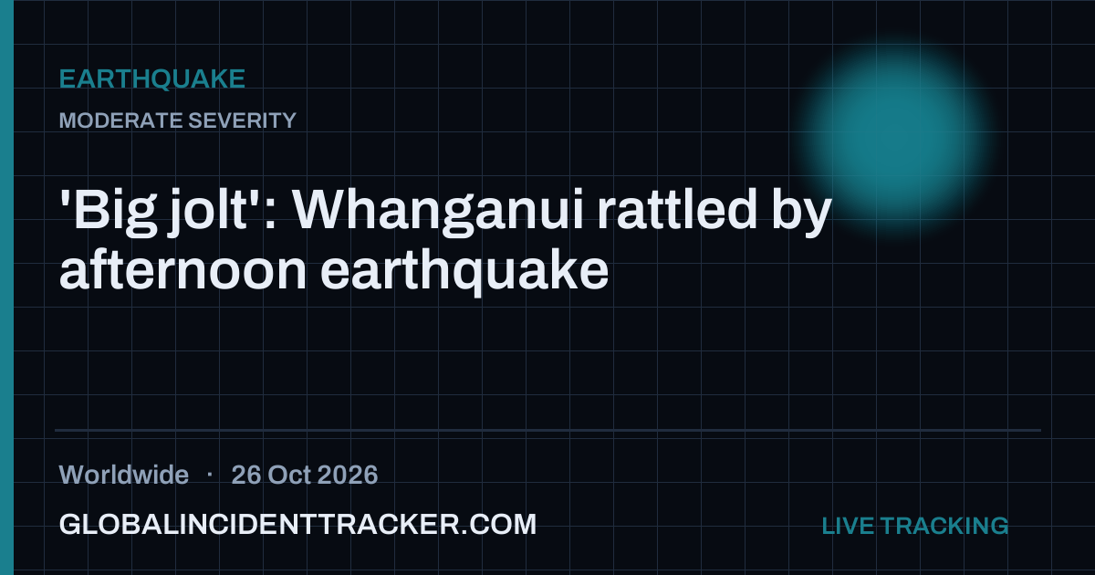 Earthquake incident in worldwide on 26 October 2026 — Global Incident Tracker report card