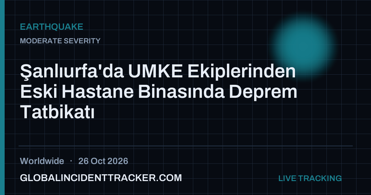 Earthquake incident in worldwide on 26 October 2026 — Global Incident Tracker report card