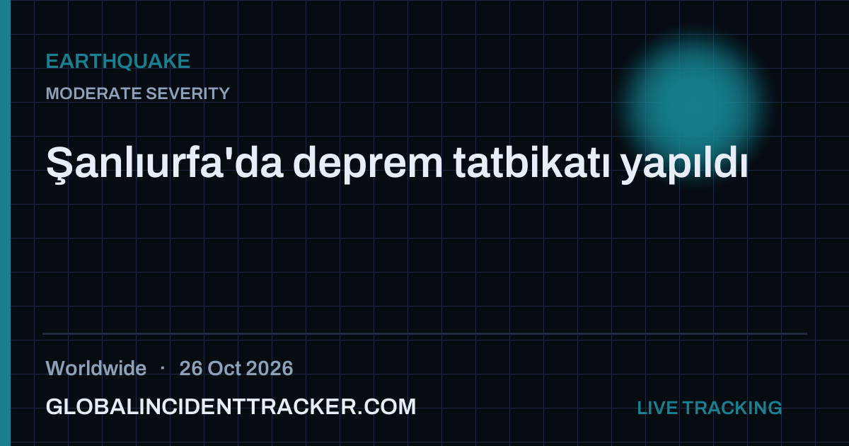 Earthquake incident in worldwide on 26 October 2026 — Global Incident Tracker report card