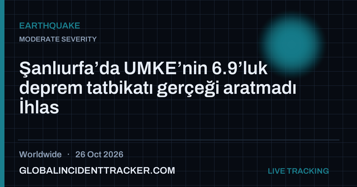 Earthquake incident in worldwide on 26 October 2026 — Global Incident Tracker report card
