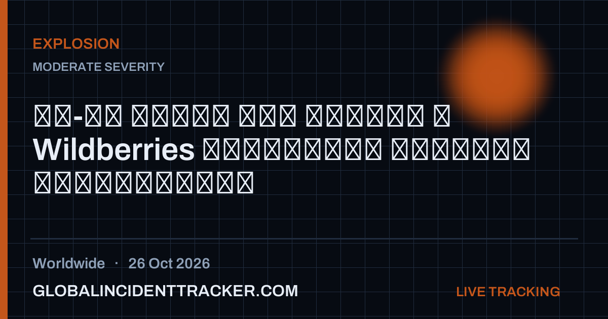 Explosion incident in worldwide on 26 October 2026 — Global Incident Tracker report card