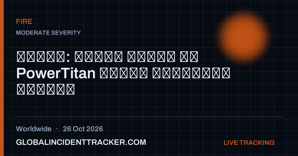Fire incident in worldwide on 26 October 2026 — Global Incident Tracker report card