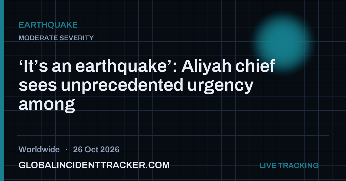 Earthquake incident in worldwide on 26 October 2026 — Global Incident Tracker report card