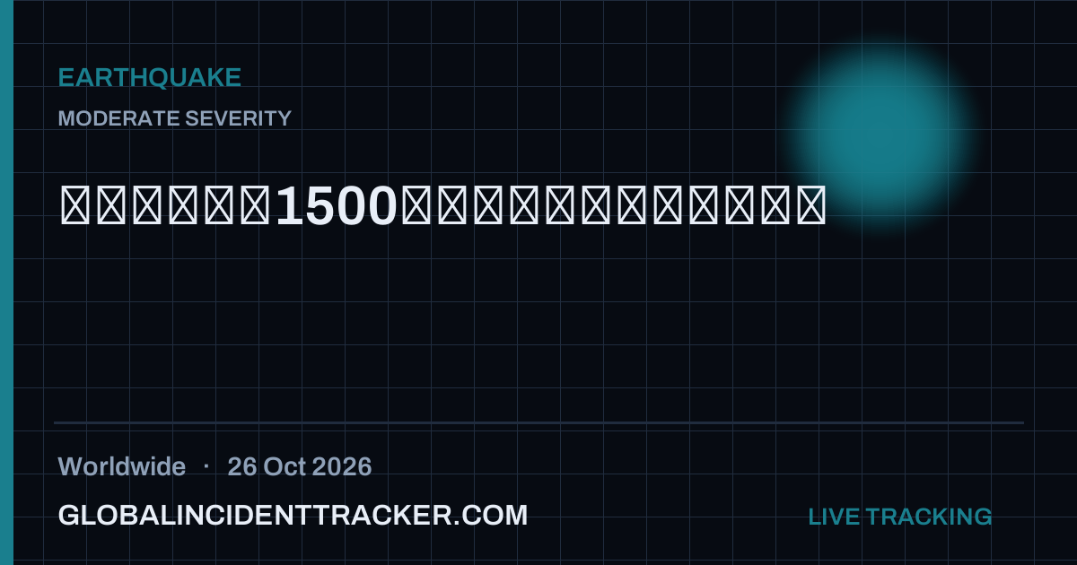 Earthquake incident in worldwide on 26 October 2026 — Global Incident Tracker report card
