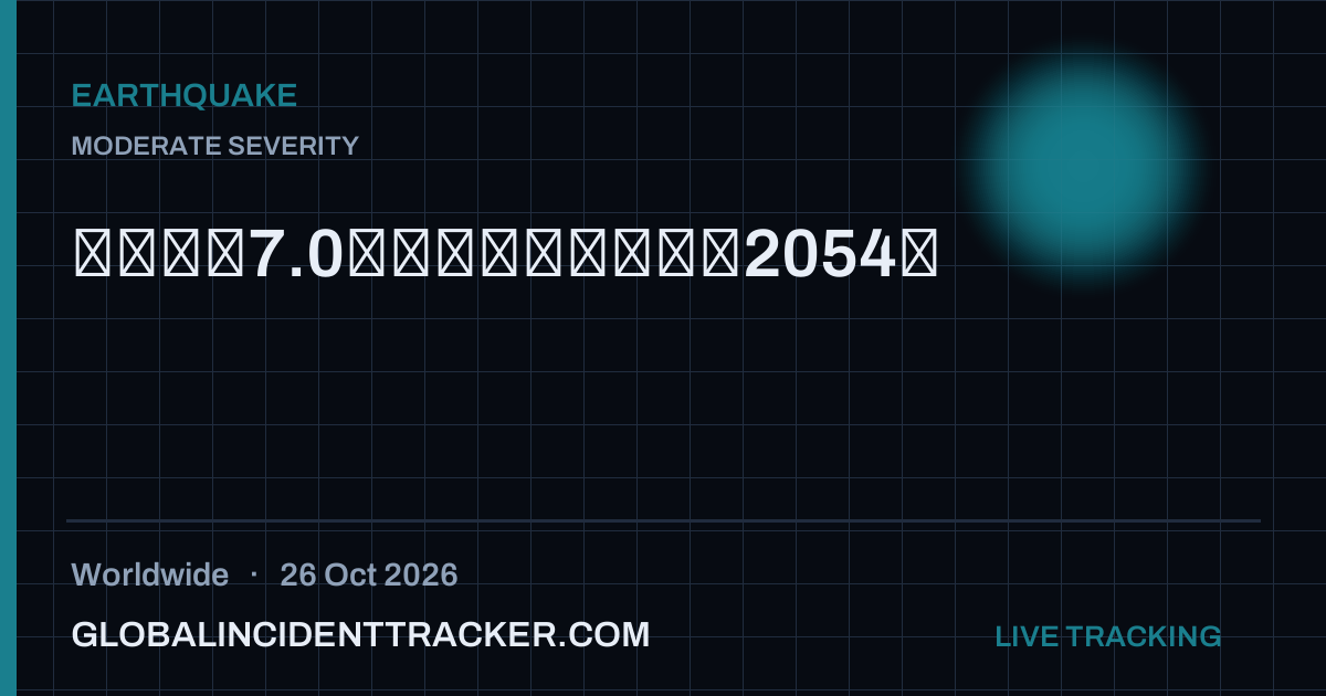Earthquake incident in worldwide on 26 October 2026 — Global Incident Tracker report card