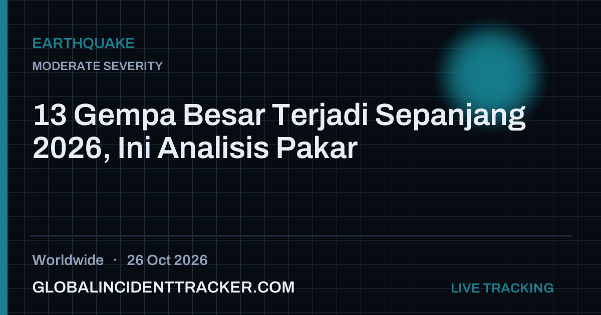 Earthquake incident in worldwide on 26 October 2026 — Global Incident Tracker report card