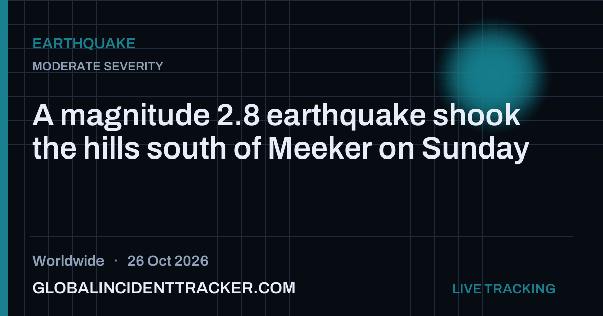 Earthquake incident in worldwide on 26 October 2026 — Global Incident Tracker report card