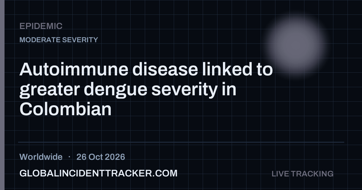 Epidemic incident in worldwide on 26 October 2026 — Global Incident Tracker report card