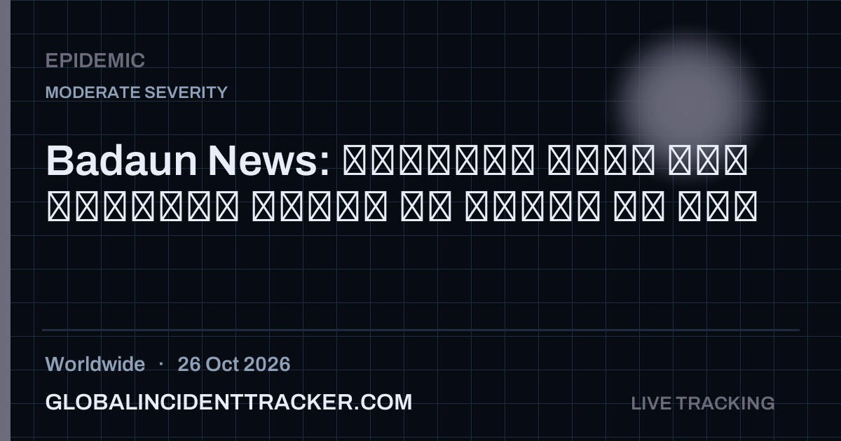 Epidemic incident in worldwide on 26 October 2026 — Global Incident Tracker report card