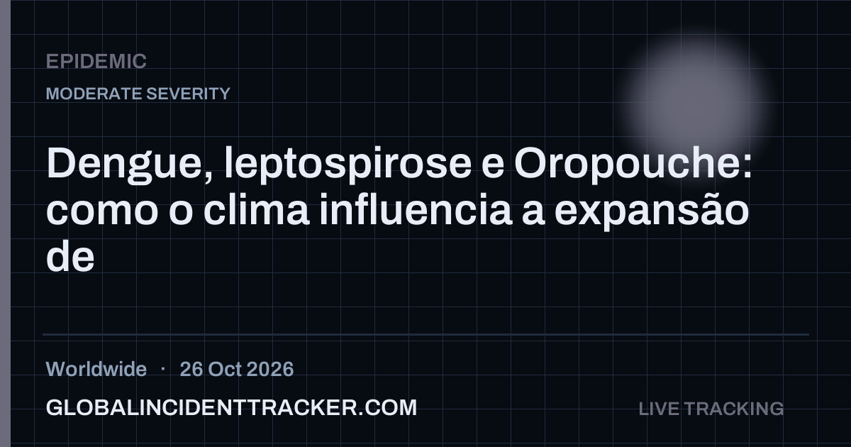 Epidemic incident in worldwide on 26 October 2026 — Global Incident Tracker report card