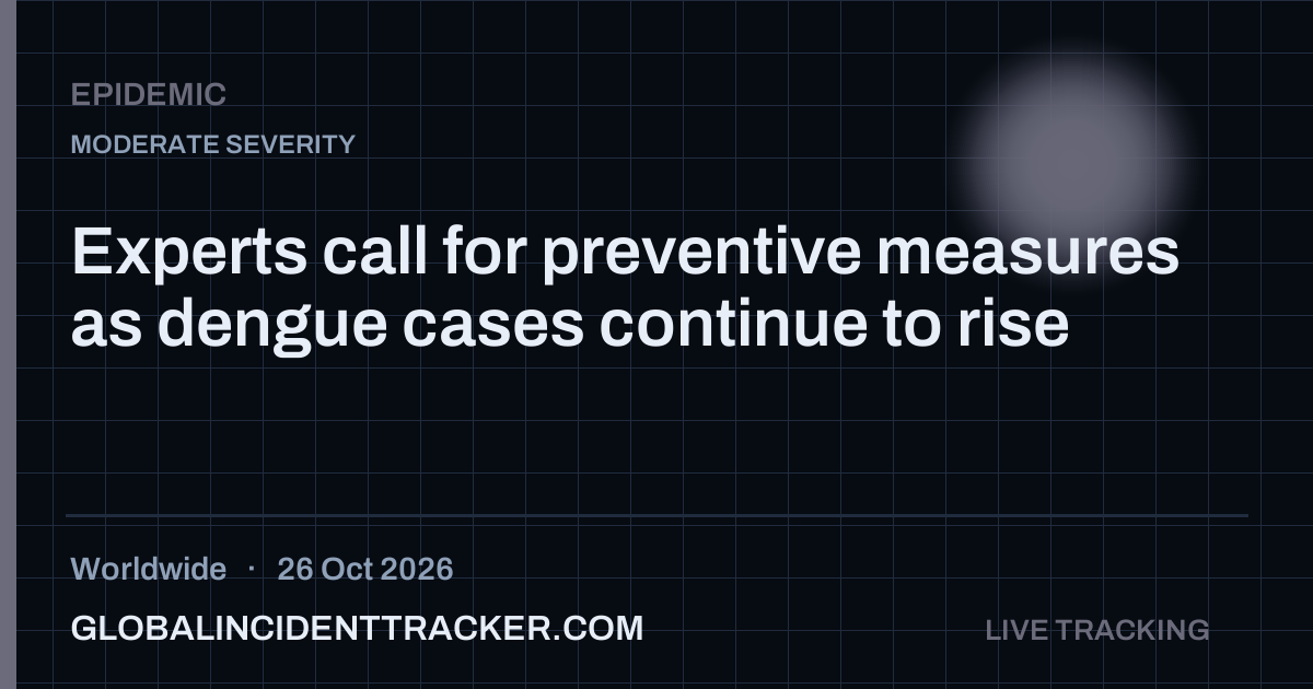Experts call for preventive measures as dengue cases continue to rise ...