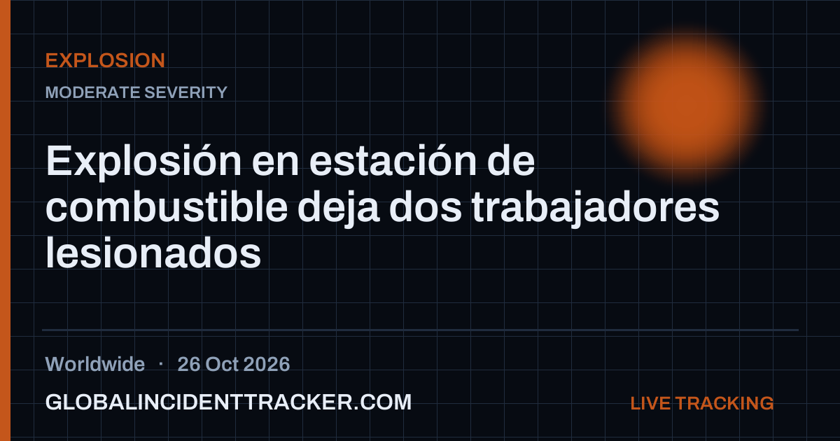 Explosion incident in worldwide on 26 October 2026 — Global Incident Tracker report card