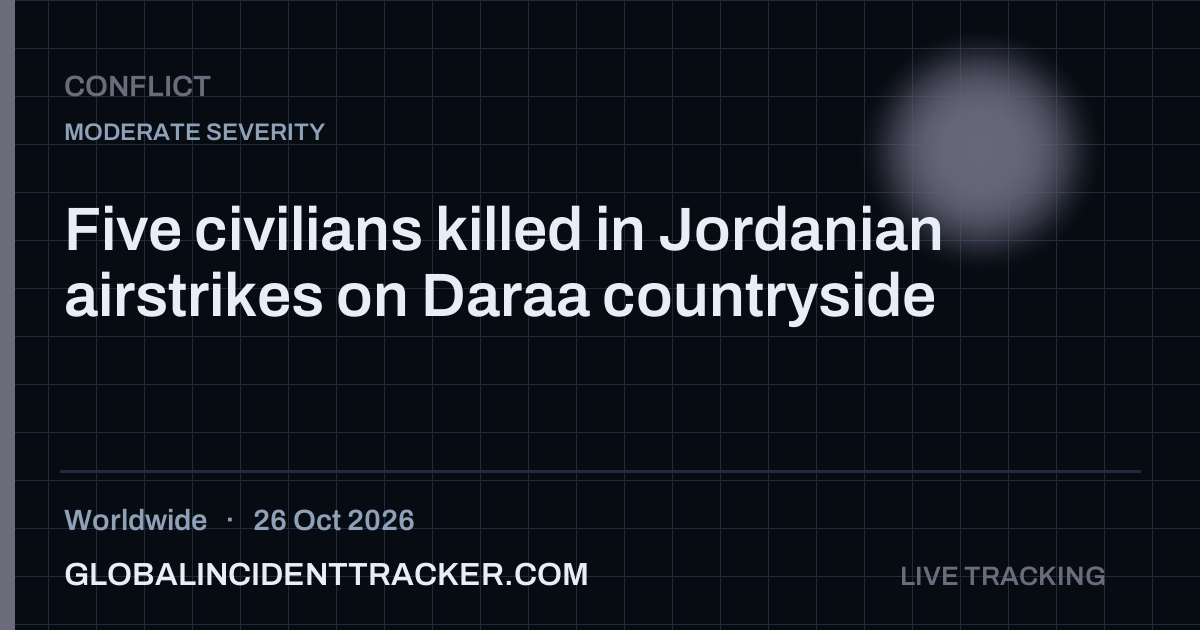 Five civilians killed in Jordanian airstrikes on Daraa countryside — 26 ...