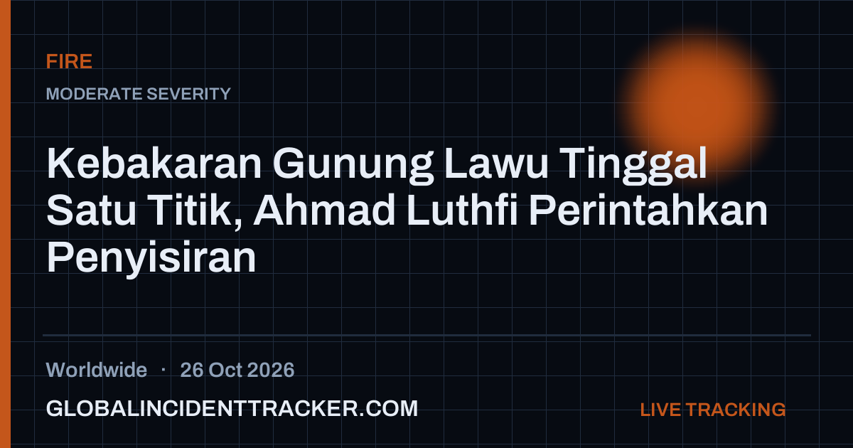 Fire incident in worldwide on 26 October 2026 — Global Incident Tracker report card