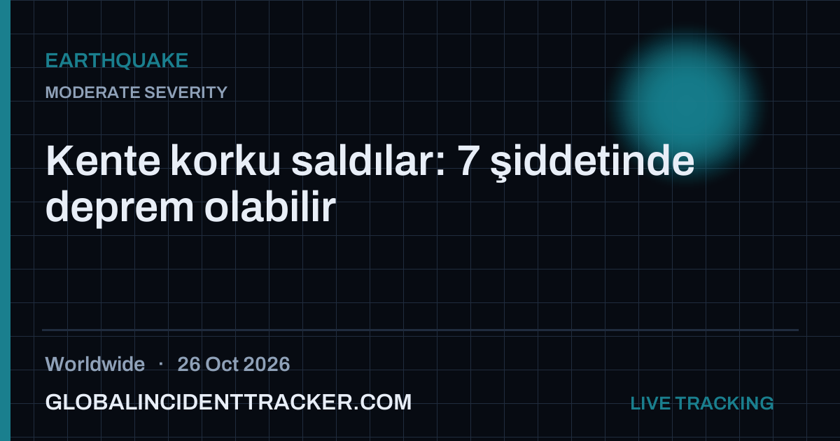 Earthquake incident in worldwide on 26 October 2026 — Global Incident Tracker report card