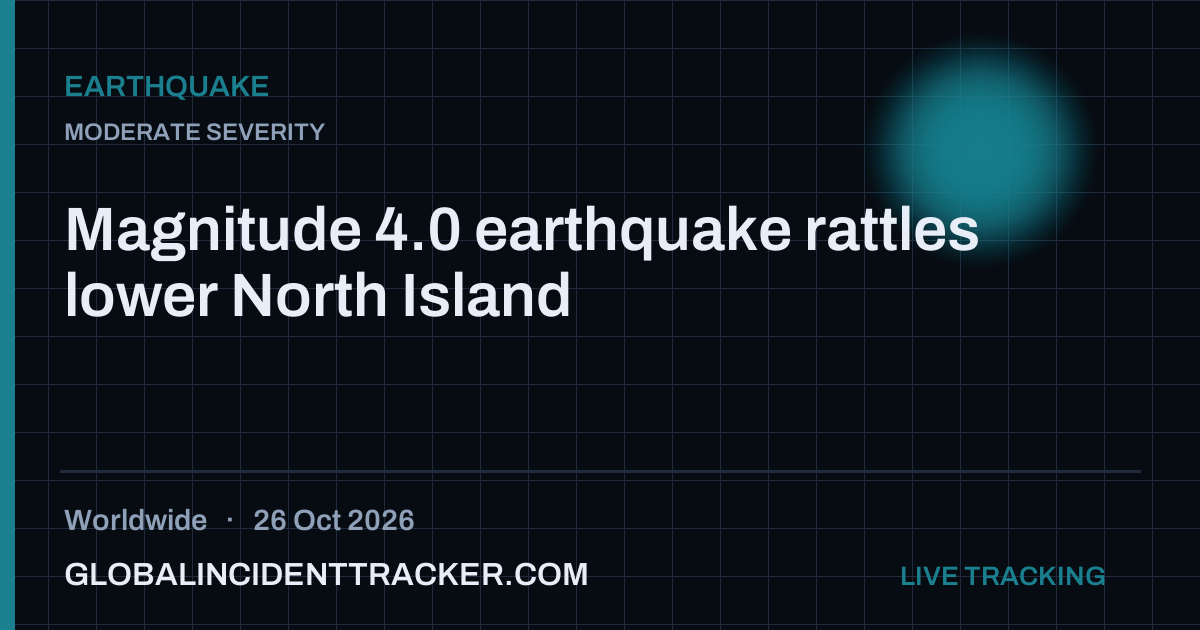 Earthquake incident in worldwide on 26 October 2026 — Global Incident Tracker report card