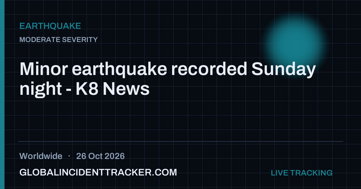 Earthquake incident in worldwide on 26 October 2026 — Global Incident Tracker report card