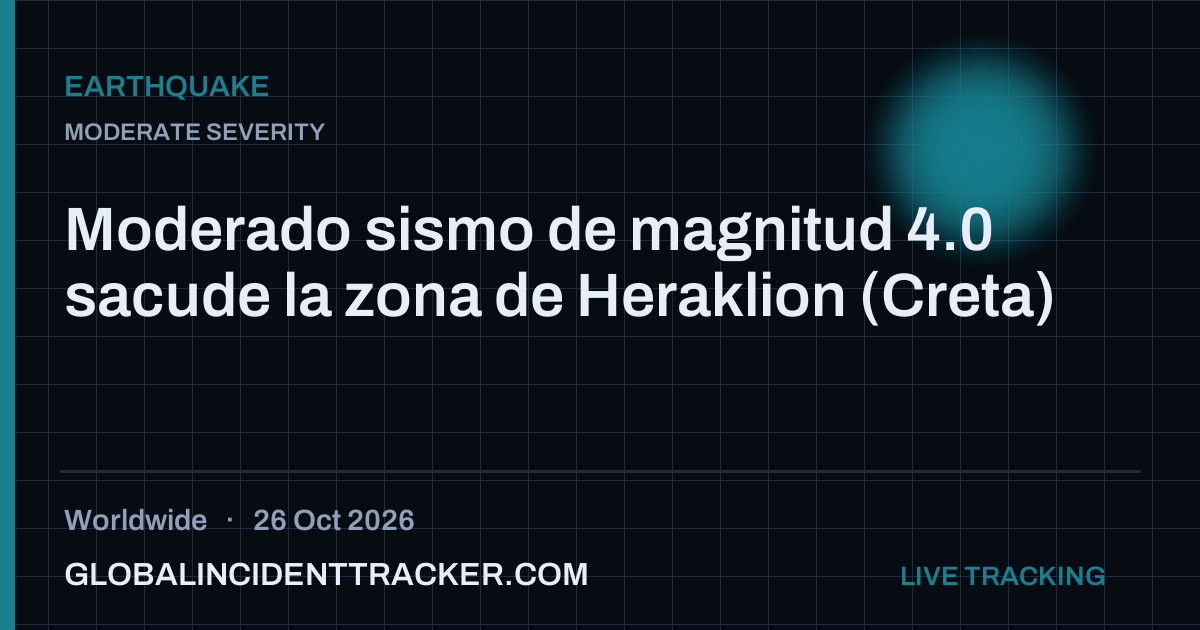 Earthquake incident in worldwide on 26 October 2026 — Global Incident Tracker report card