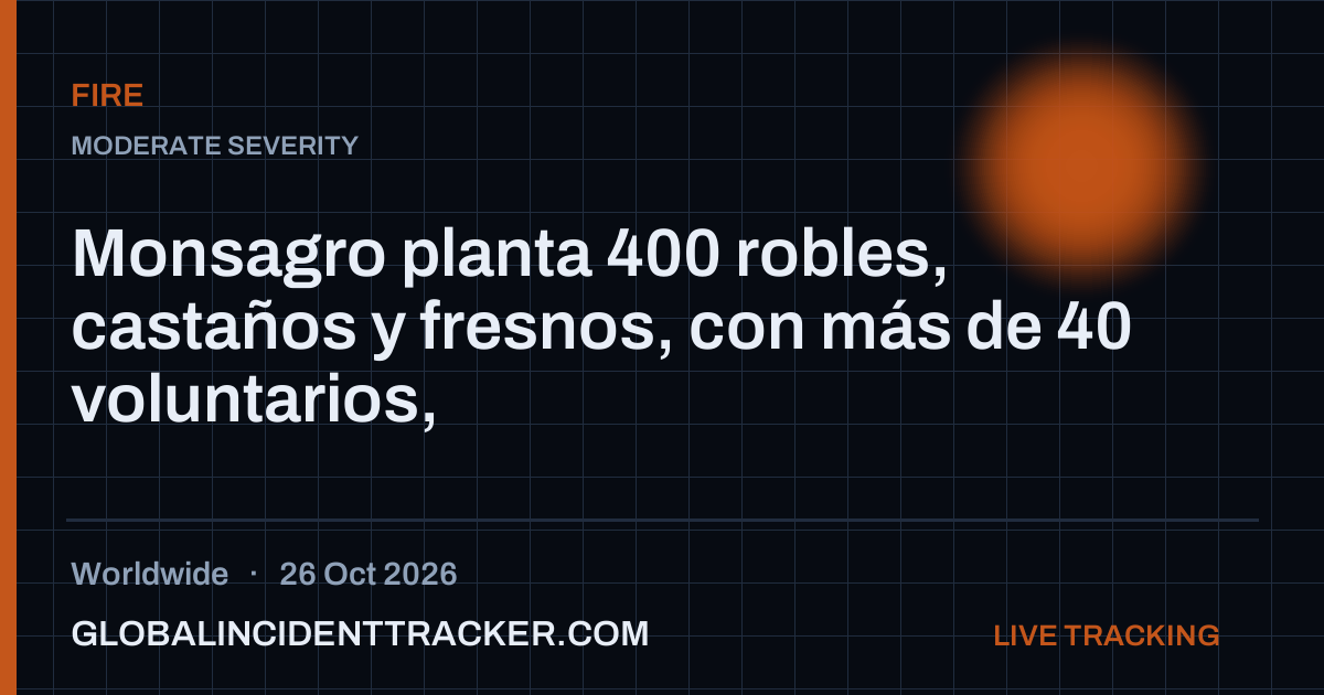 Fire incident in worldwide on 26 October 2026 — Global Incident Tracker report card