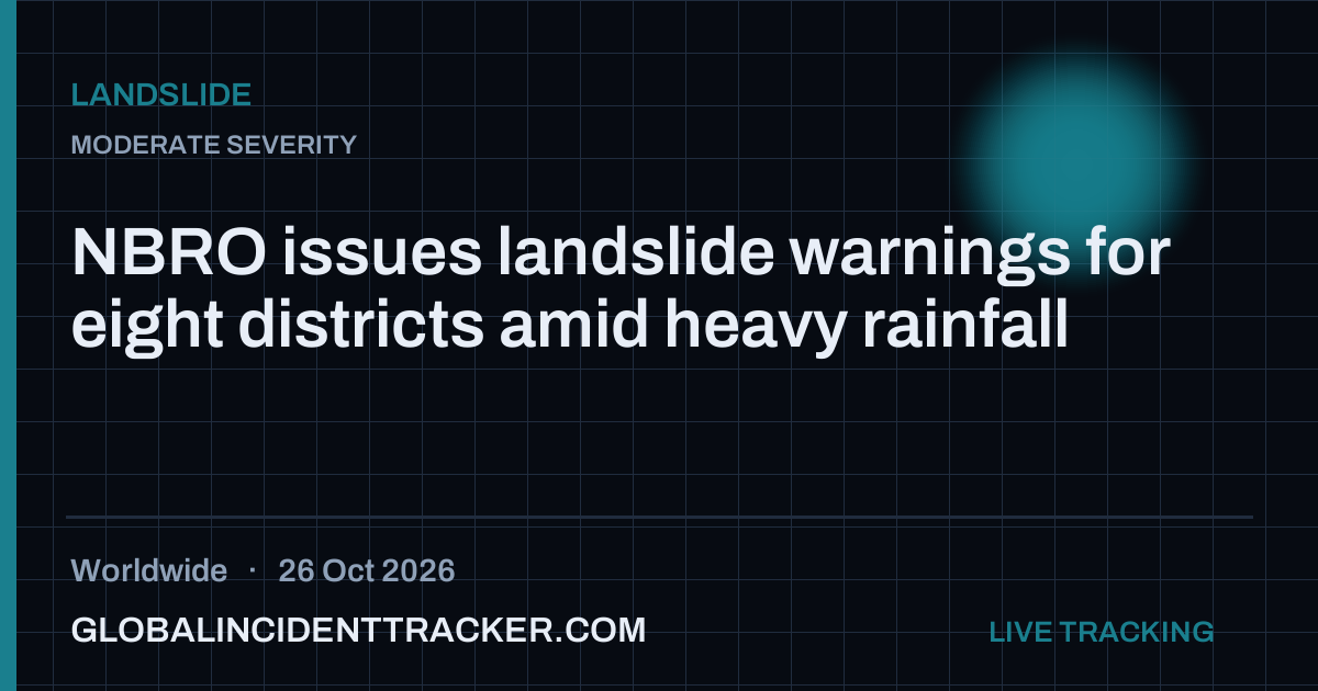 NBRO issues landslide warnings for eight districts amid heavy rainfall ...