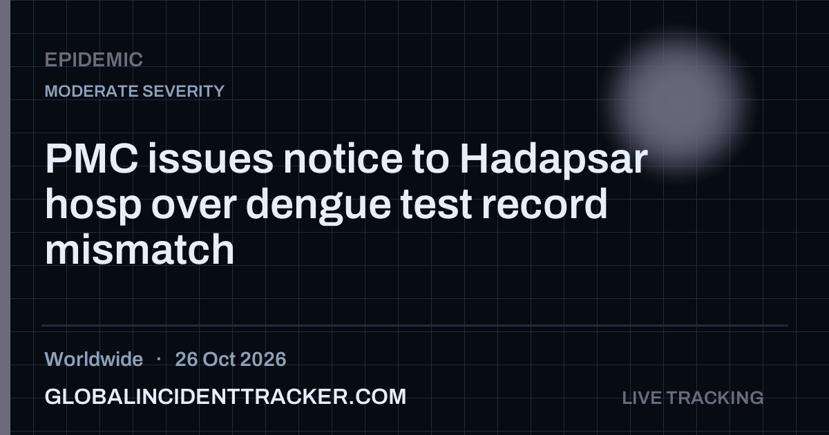 Epidemic incident in worldwide on 26 October 2026 — Global Incident Tracker report card