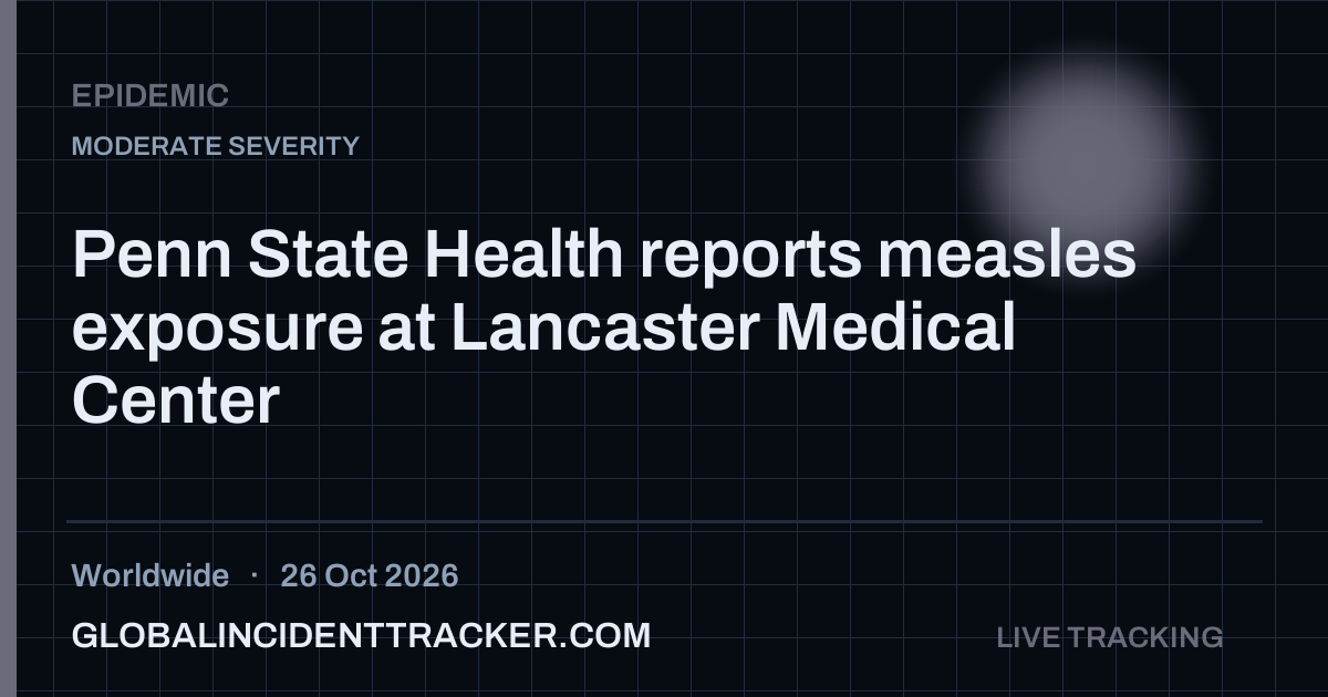 Epidemic incident in worldwide on 26 October 2026 — Global Incident Tracker report card