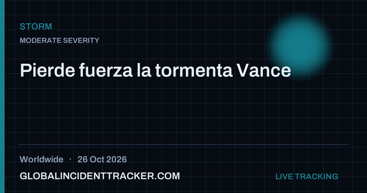 Pierde fuerza la tormenta Vance — 26 October 2026