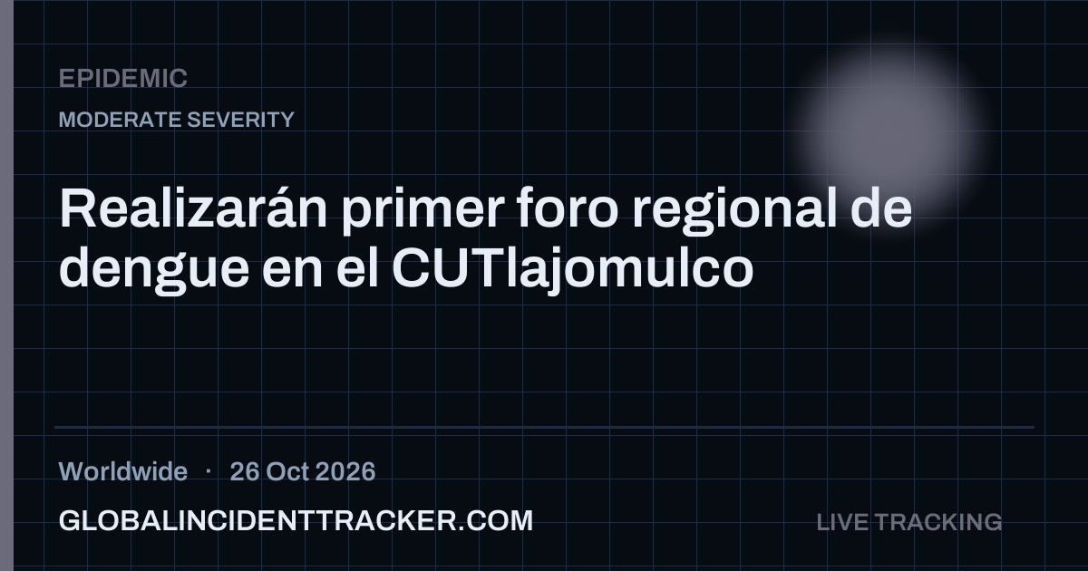 Epidemic incident in worldwide on 26 October 2026 — Global Incident Tracker report card