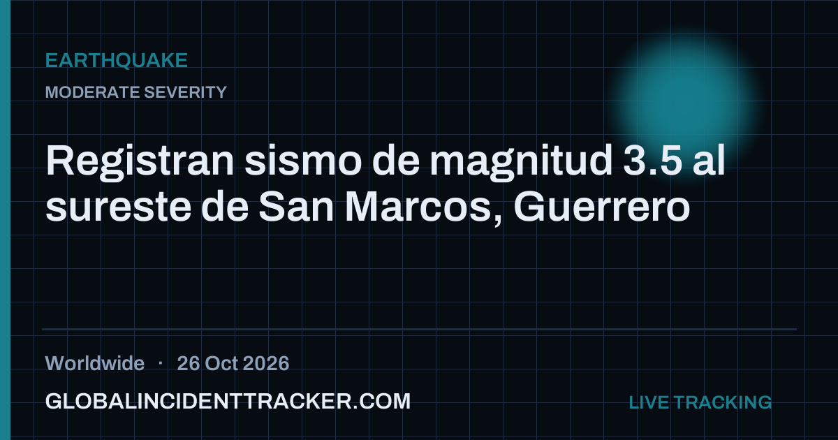 Earthquake incident in worldwide on 26 October 2026 — Global Incident Tracker report card