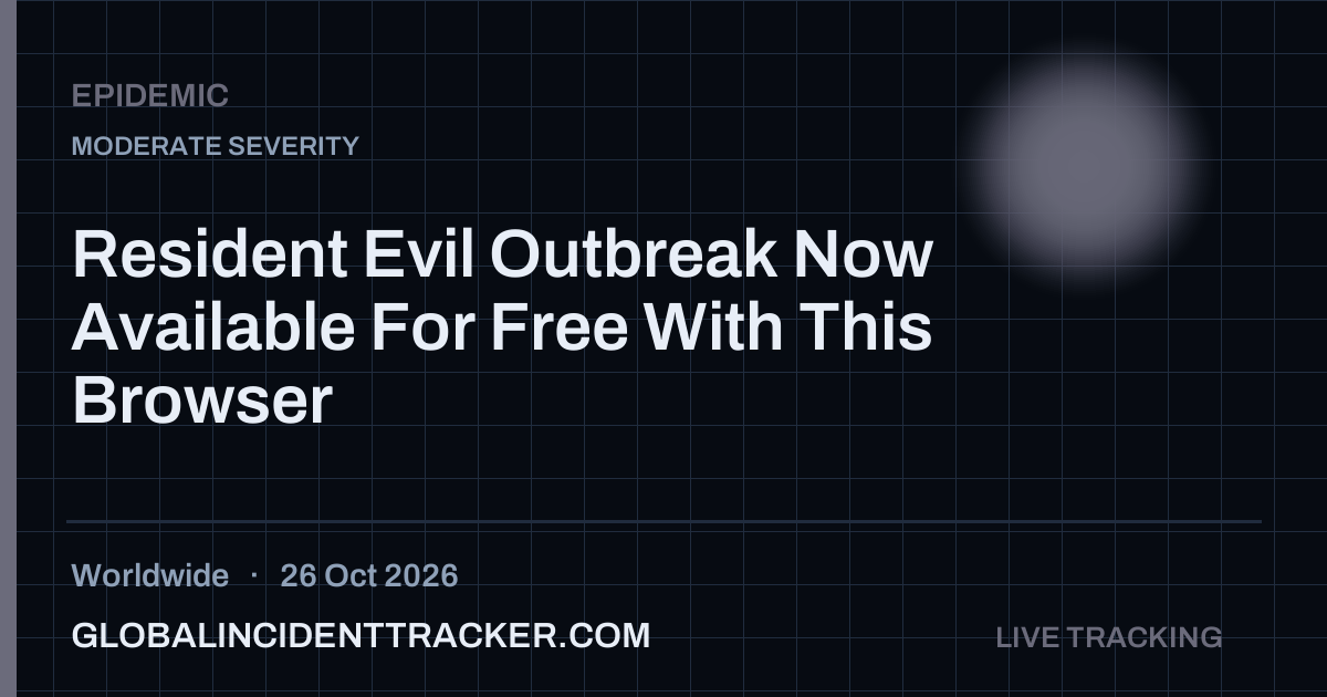 Epidemic incident in worldwide on 26 October 2026 — Global Incident Tracker report card