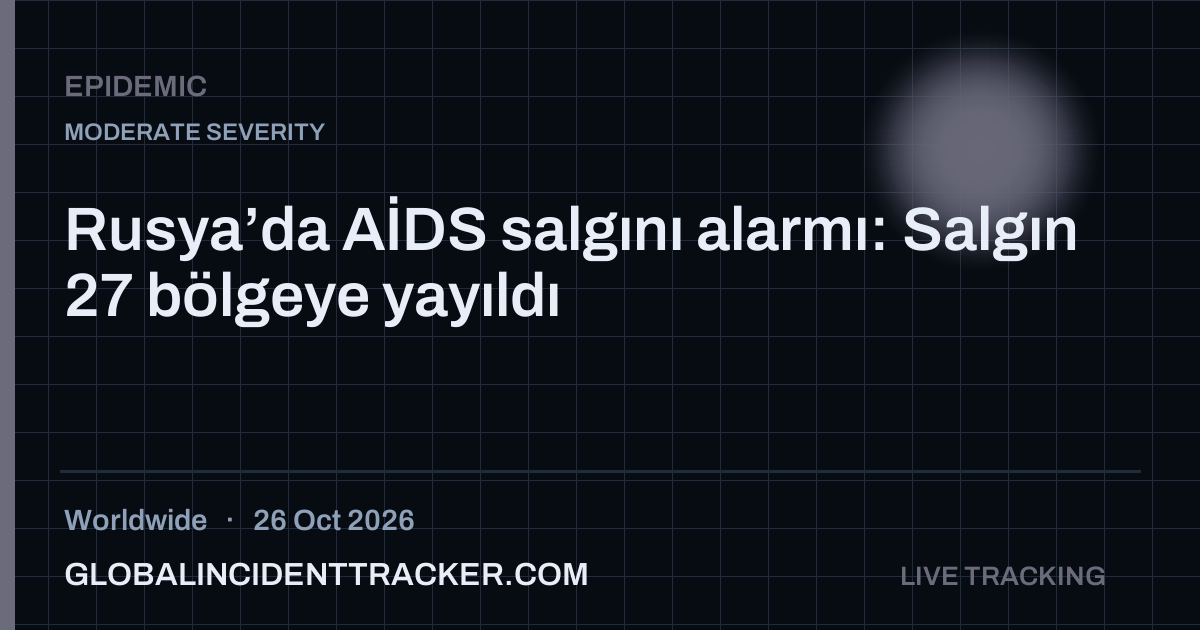 Epidemic incident in worldwide on 26 October 2026 — Global Incident Tracker report card