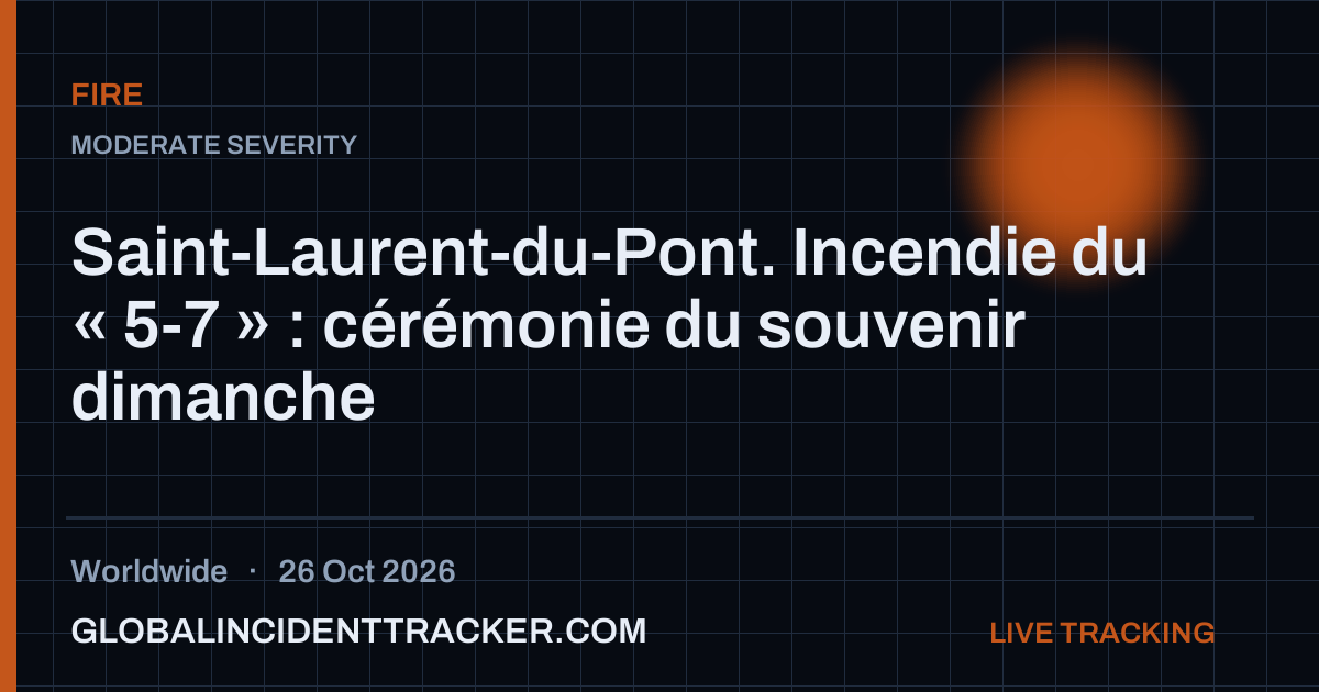 Fire incident in worldwide on 26 October 2026 — Global Incident Tracker report card