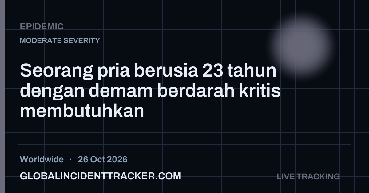 Epidemic incident in worldwide on 26 October 2026 — Global Incident Tracker report card