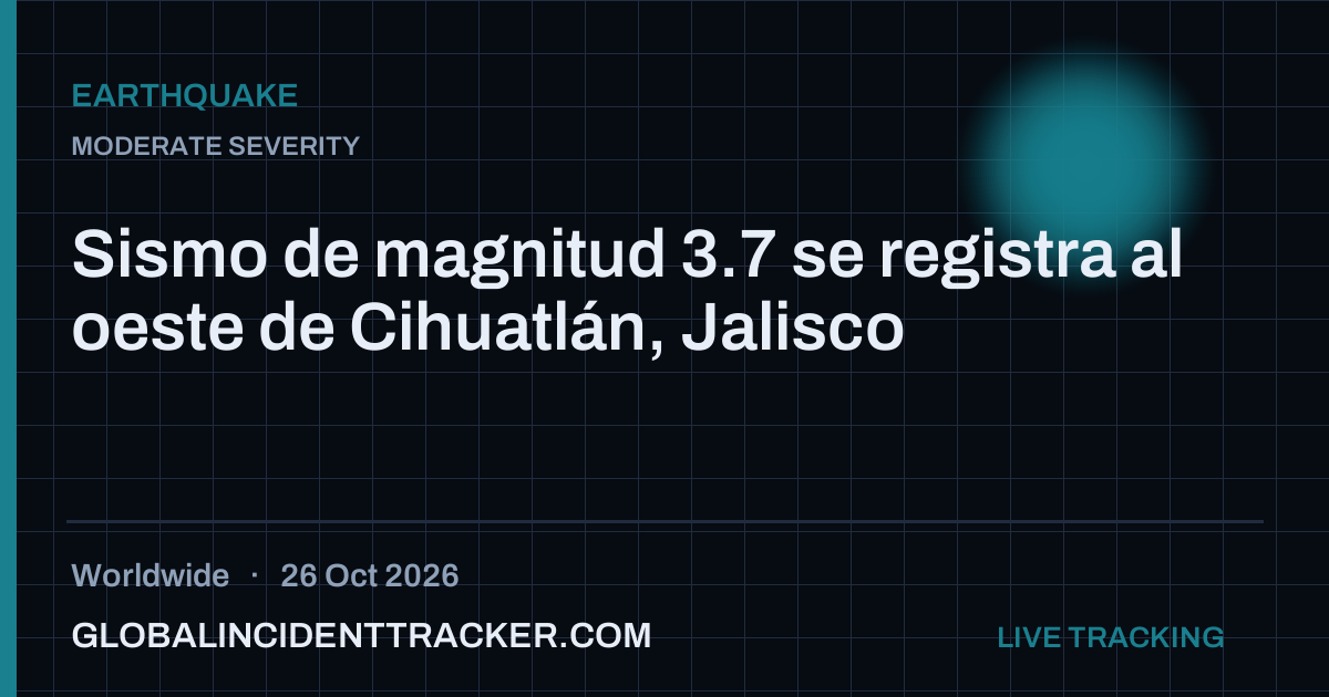 Earthquake incident in worldwide on 26 October 2026 — Global Incident Tracker report card