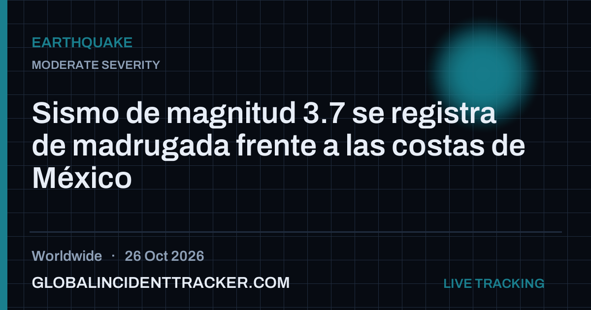 Earthquake incident in worldwide on 26 October 2026 — Global Incident Tracker report card