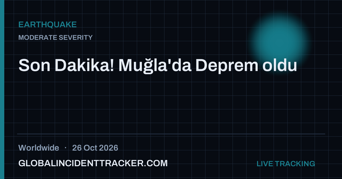 Earthquake incident in worldwide on 26 October 2026 — Global Incident Tracker report card