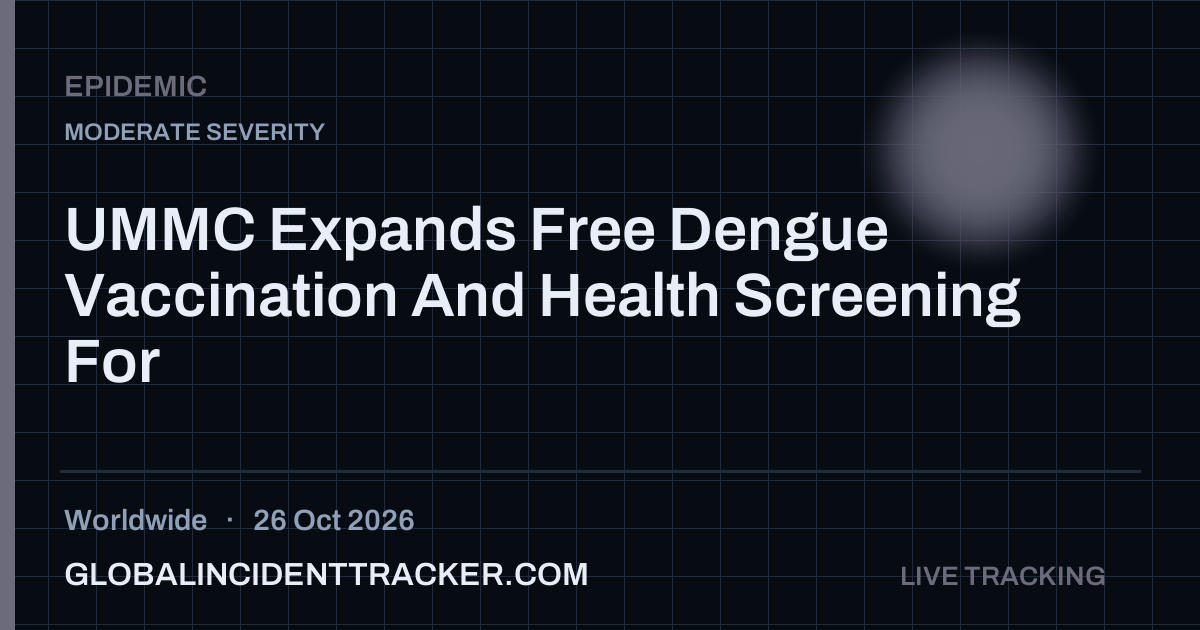 Epidemic incident in worldwide on 26 October 2026 — Global Incident Tracker report card