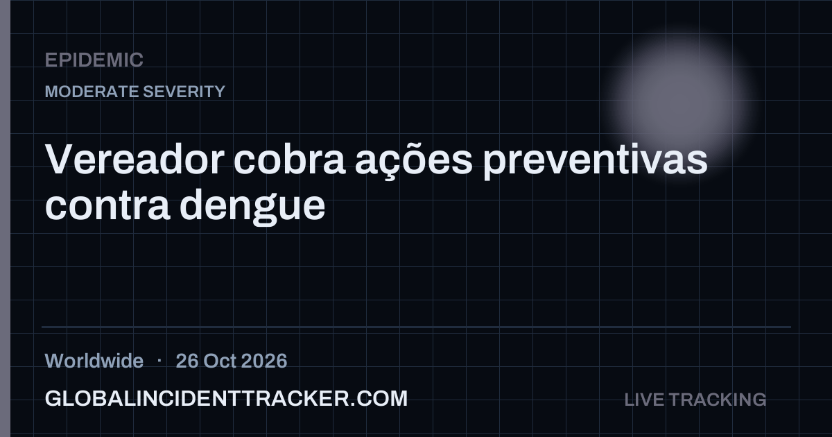 Epidemic incident in worldwide on 26 October 2026 — Global Incident Tracker report card