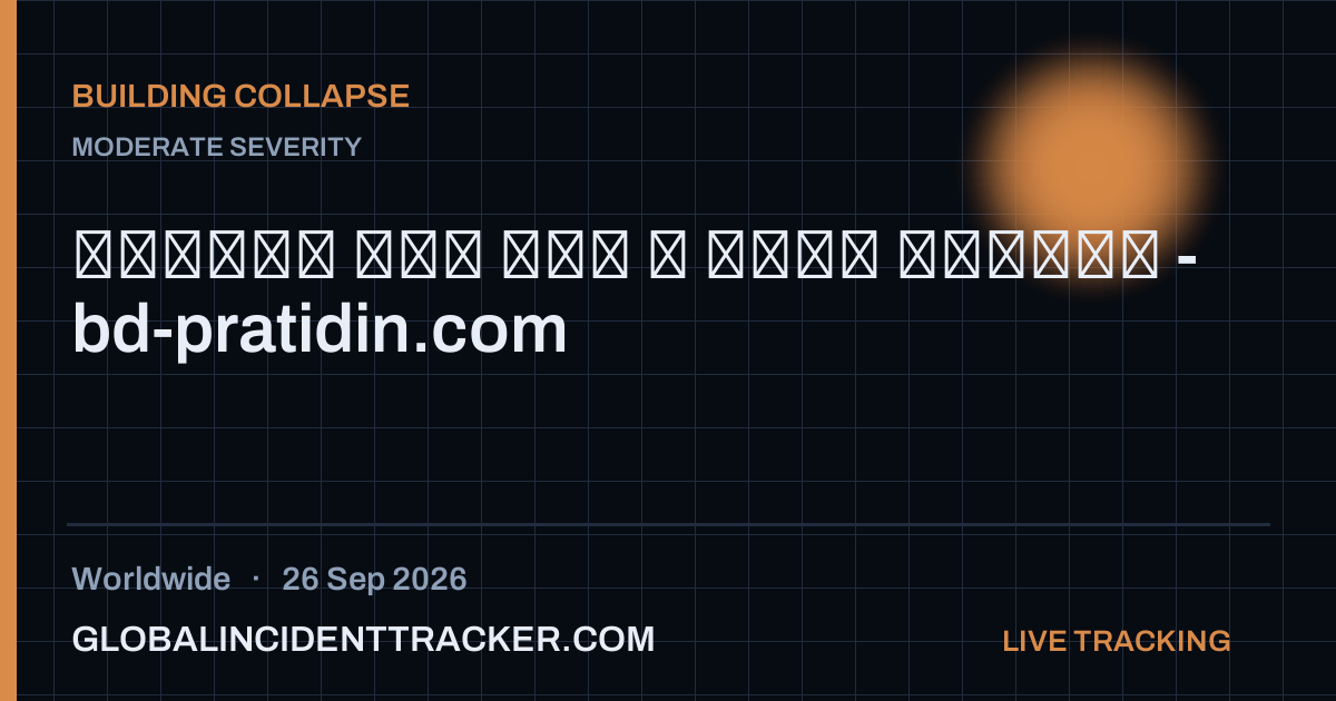 Building Collapse incident in worldwide on 26 September 2026 — Global Incident Tracker report card