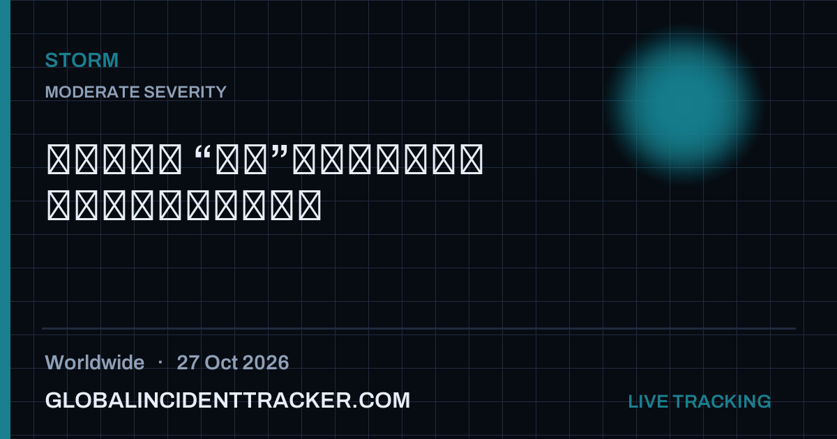 Storm incident in worldwide on 27 October 2026 — Global Incident Tracker report card